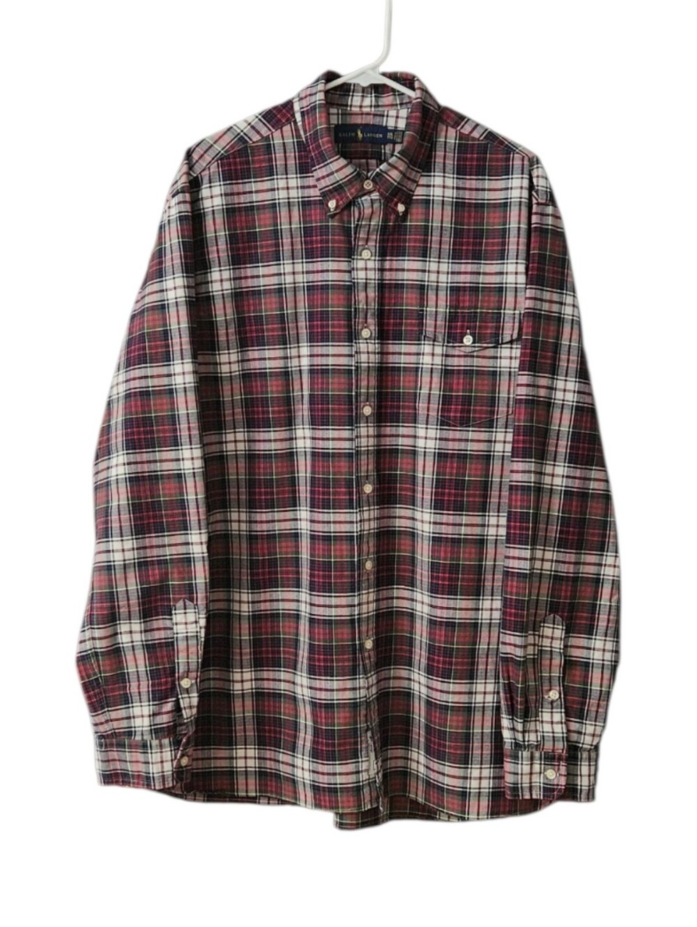 Ralph Lauren Men's Long Sleeve Plaid Button-Down Shirt Size XXL Red, Blue Green